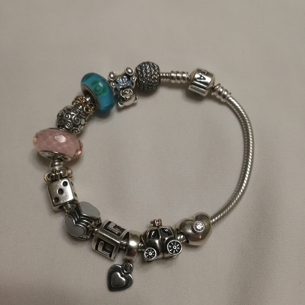 Pandora bracelet with 13 charms